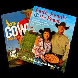 Brand New Kent Rollins Hard Cover Cowboy Cookbooks! Set of 2